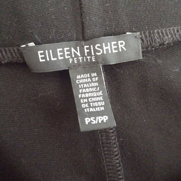 Eileen Fisher Petite Black Knit Pants PS Soft Stretchy Sturdy Leggings SP S - Picture 2 of 9